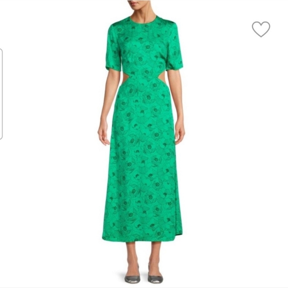 The Kooples Dresses & Skirts - The Kooples Vibrant Green Floral Midi Dress